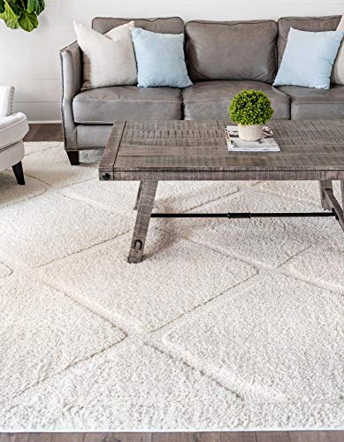 Tapete Rugs.com Lattice Shag 8'x10' Marfil miniatura 5