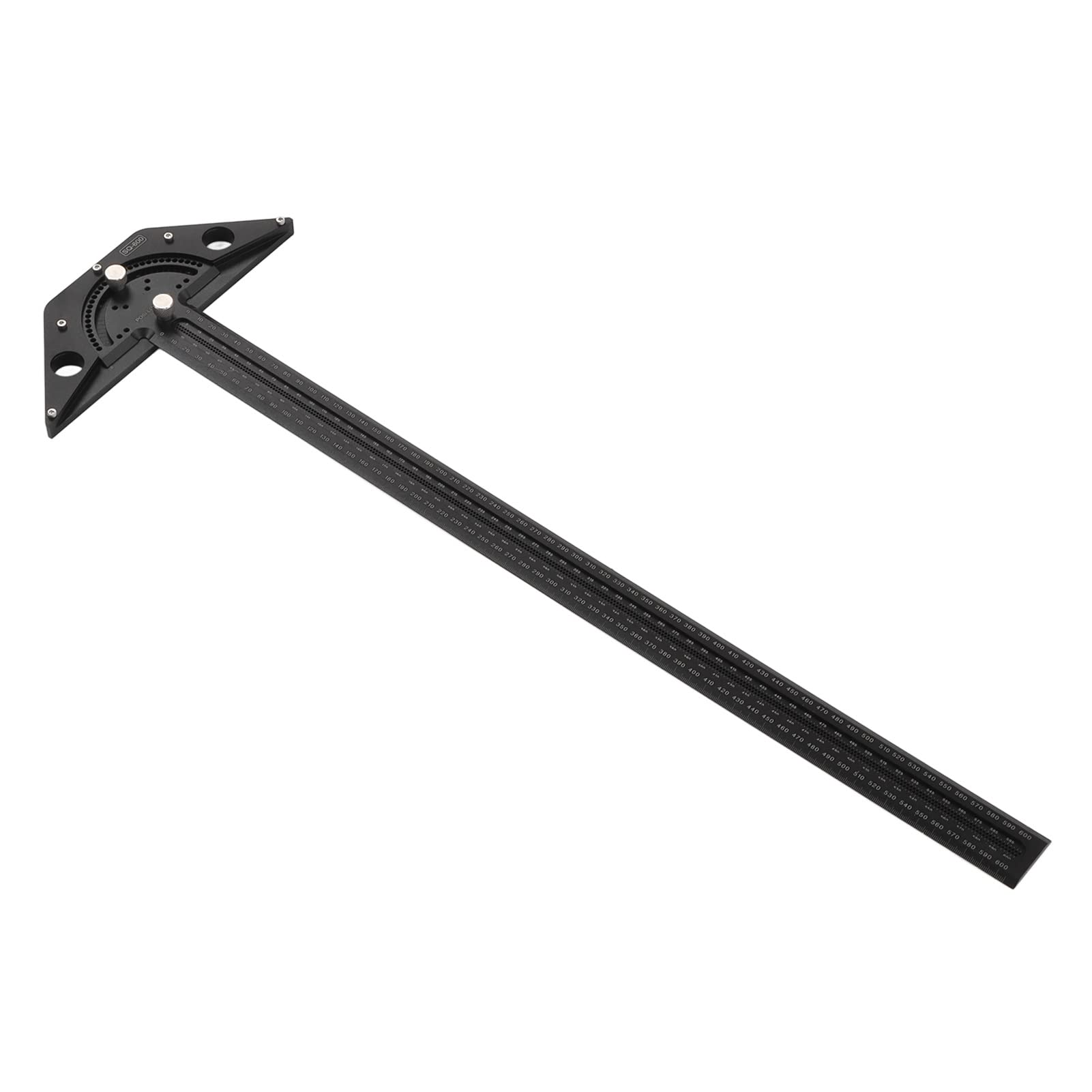 Regla de Trazado de Carpintería Multifuncional Duradera y Precisa para Proyectos de Carpintería Aleación de Aluminio Negro 1 Unidad