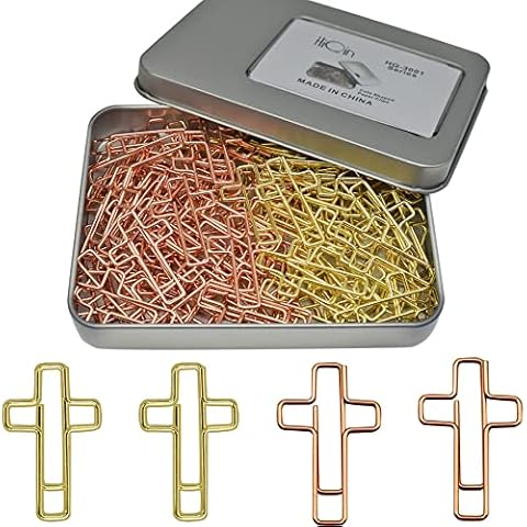 100 PCS Cross Shaped Paper Clips Bookmarks Bible Study Supplies, Christian Journaling Supplies Bible Accessories Cover