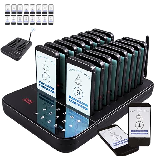 System pagerów z brzęczykiem, Bezprzewodowy pager restauracyjny do odbioru żywności z pagerami 16/20/30 i trybami Base 3(16pagers)