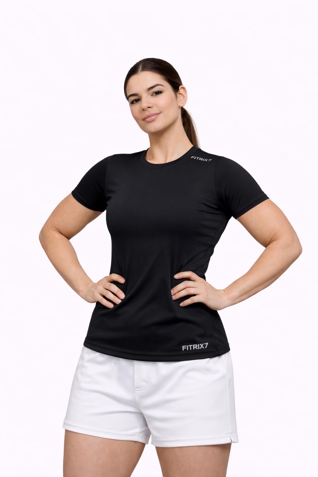 Compression Top Half Sleeve Tights Women T-Shirt for Sports-picture-43