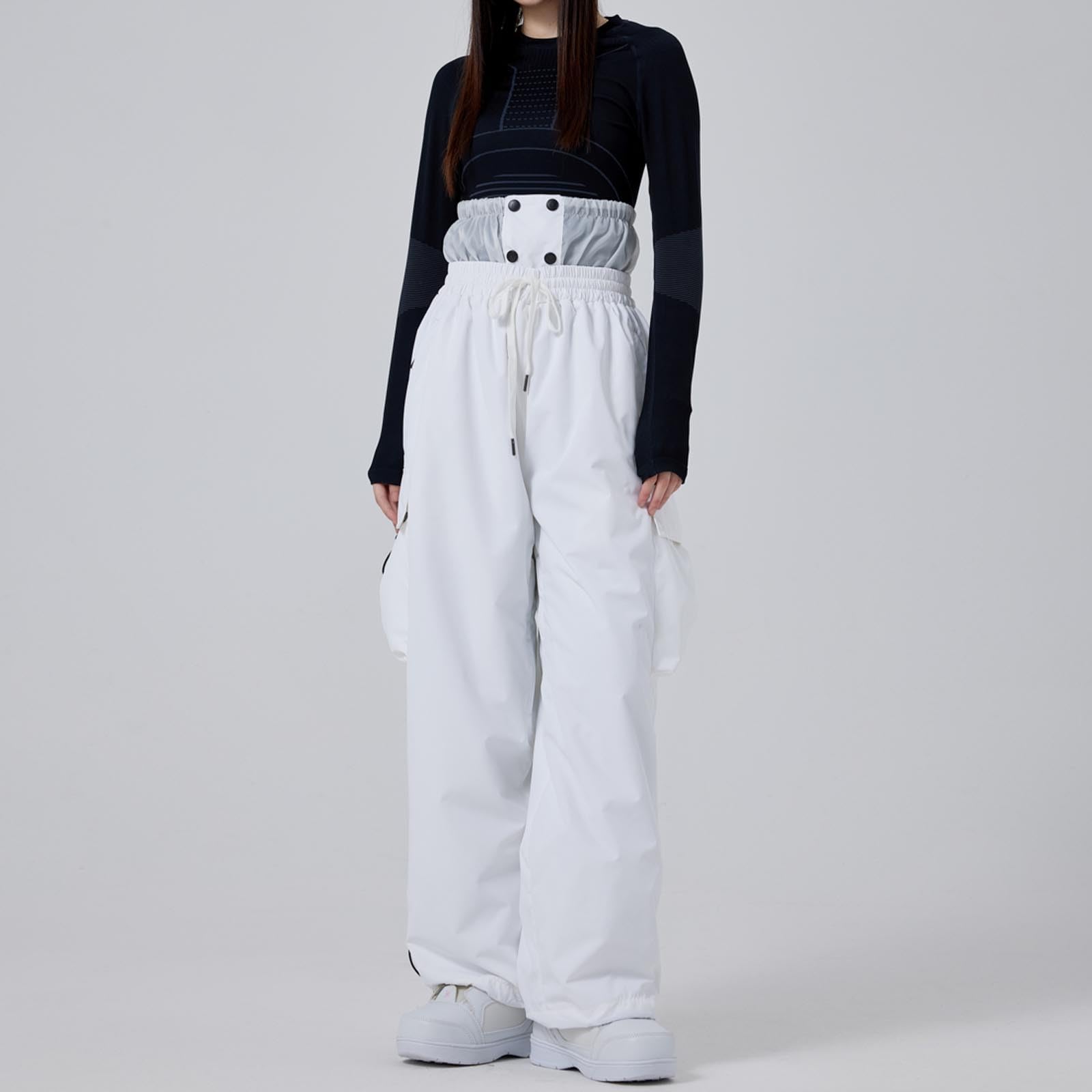 Pantalones de esquí para hombre y mujer, pantalones de snowboard anchos, multibolsillos, impermeable, cortavientos, transpirables, para correr, gimnasia, streetwear suave y cálido para