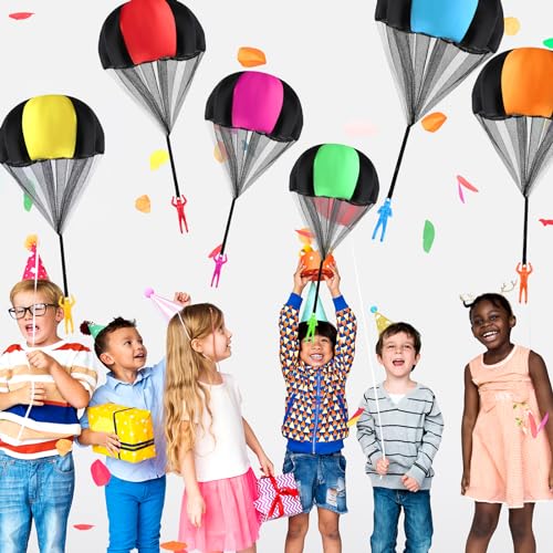 image for MCPINKY 6PCS Parachute Toys for Kids, Parachute Army Men Toy Tangle-Fr