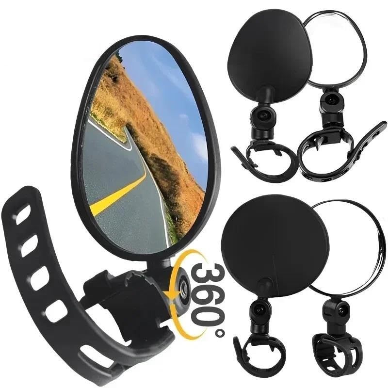 Rétroviseur Vélo Universel 360° - Miroirs Latéraux Pour Guidon Moto, VTT, Scooter Et Bicyclette