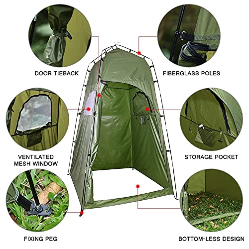 Carpa de baño para playa y excursiones al aire libre con toldo protector 2
