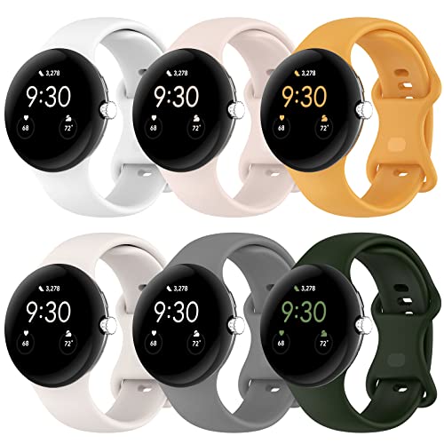 Image of Band Compatible with Google Pixel Watch Soft Silicone Sport Watch Bands Replacement Watch Strap Bracelet for Google Pixel Watch Smartwatch Accessories