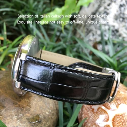 Bracelet de montre en cuir de vachette vert pour ballon bleu 20mm