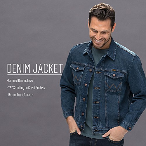 Wrangler Men's Western Unlined Denim Jacket, Dark Blue, Large