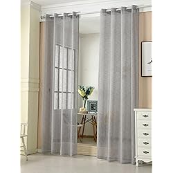 Cortina Baño Transparente Leroy Merlin Laneetal Cortina Translúcida Moderno(2 Piezas) Evitar Rayos UV la Luz para Sala Cuarto Comedor Salon Cocina Habitación 140 x 245 cm Color Gris Oscuro 0880222z
