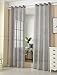Produktbild WOLTU® VH5857dgr-2, 2er Set Gardinen transparent mit Ösen Leinen Optik, Doppelpack Vorhänge Stores Voile Ösenschal Fensterschal Dekoschal für Wohnzimmer Kinderzimmer Schlafzimmer, 140x175 cm, Grau