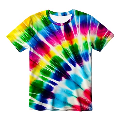 Image of Kids Tie Dye T-Shirt, Children Tie Dye Short Sleeve Tee Shirt for Kids