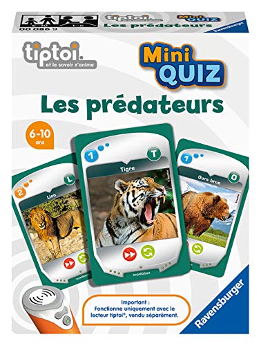 Ravensburger - Jeu interactif tiptoi® Mini Quiz - Les prédateurs - Jeux électroniques éducatifs sans écran en français - Enfants à partir de 6 ans - 00086