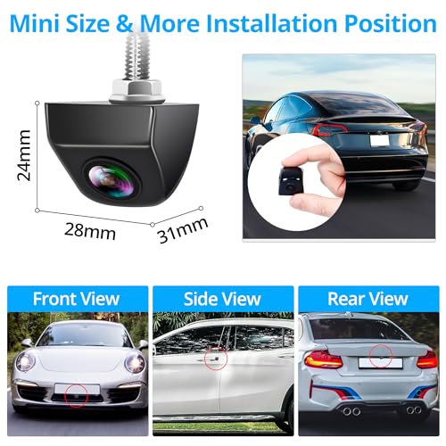 Backup/Front/Side View Camera, AHD 720P Waterproof Clear Night Vision Rear View Camera with Metal Shell, Adjustable 140° Wide Angel Reverse Back up Camera for Universal Cars, SUV, Trucks, RV and More - Image 3