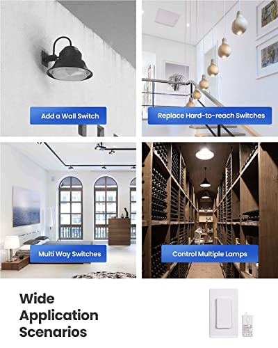 Zoiinet Wireless Lights Switch Kit, No Wiring, Buckle Design & Removable, Muti Way Switch, No Wifi Needed, Programmable, 1300Ft Remote Control Lighting Fixture For Led, Ceiling Lights And Lamps #TOP4