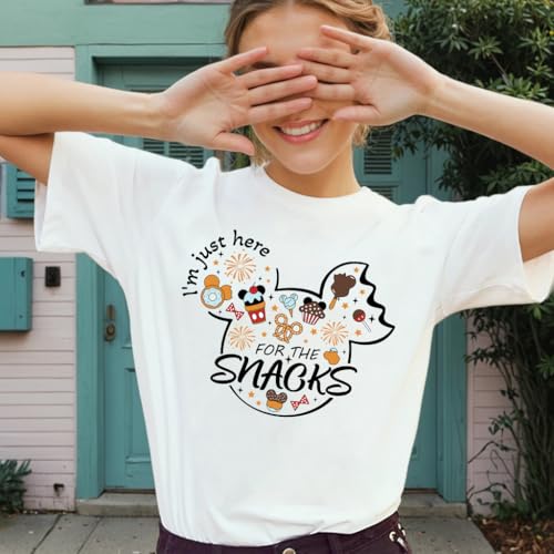 Magical Shirt for Women I'm Here for The Snacks Shirts Funny Foodie T-Shirt Family Holiday Vacation Short Sleeve Tee Tops3