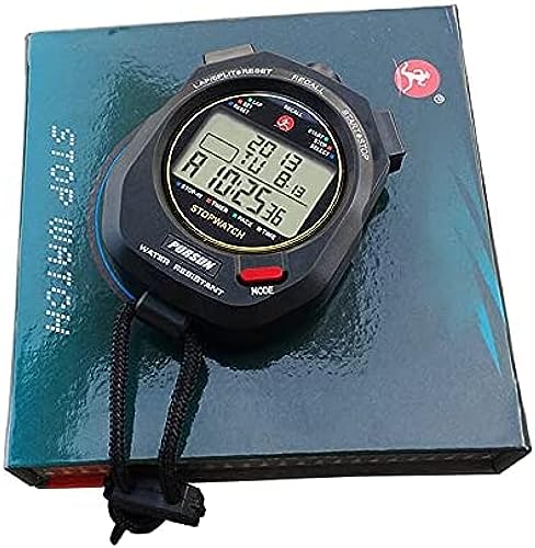 Cronómetro digital con memoria dividida de 100 grados, alarma de calendario y modo de ritmo, pantalla extra grande resistente al agua, a prueba de golpes, para entrenadores, incluye batería