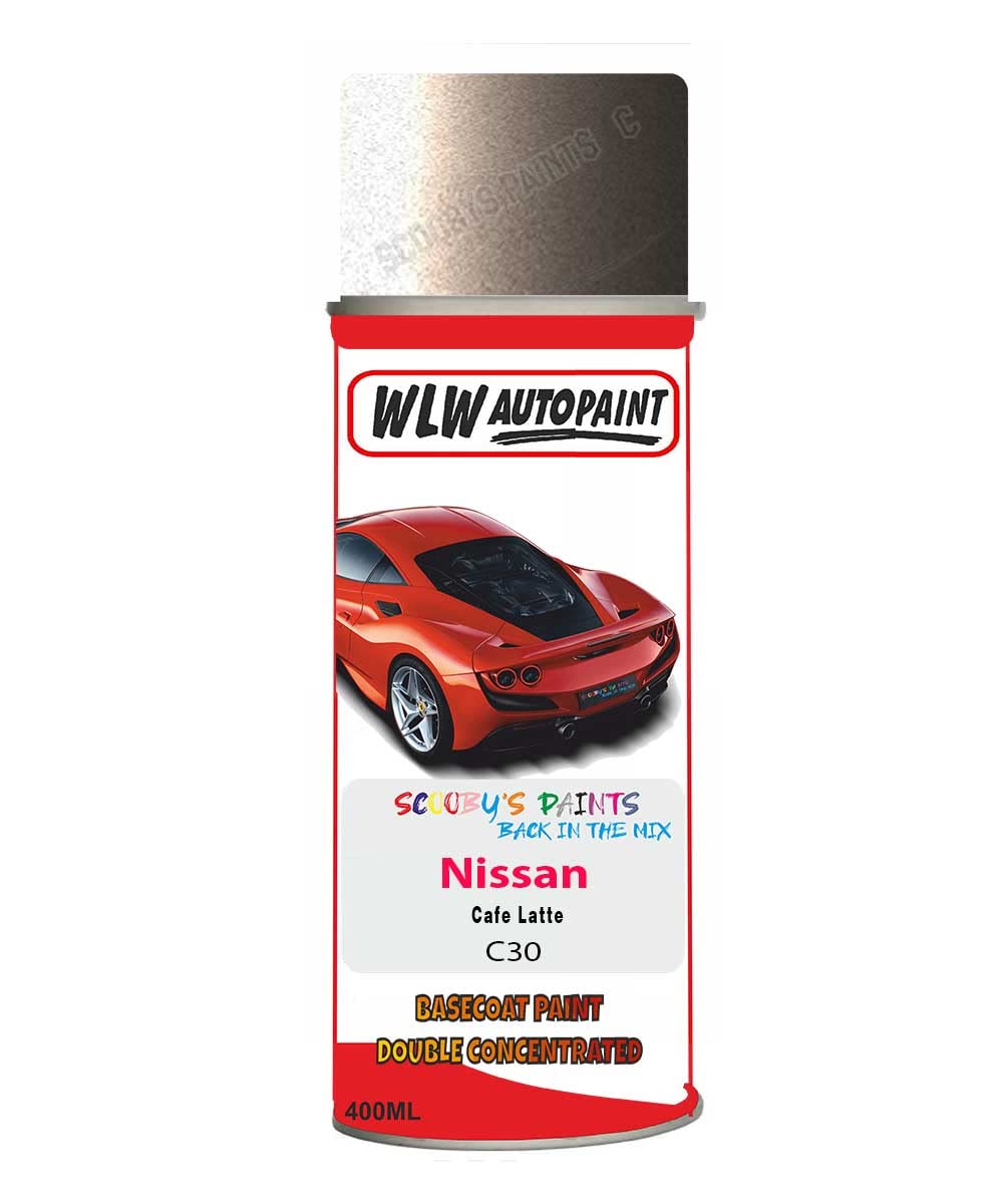SCOOBYS PAINTS BACK IN THE MIX Basecoat Aerosol Spray Paint For Nissan Micra Cafe Latte 2004-2017 Code C30