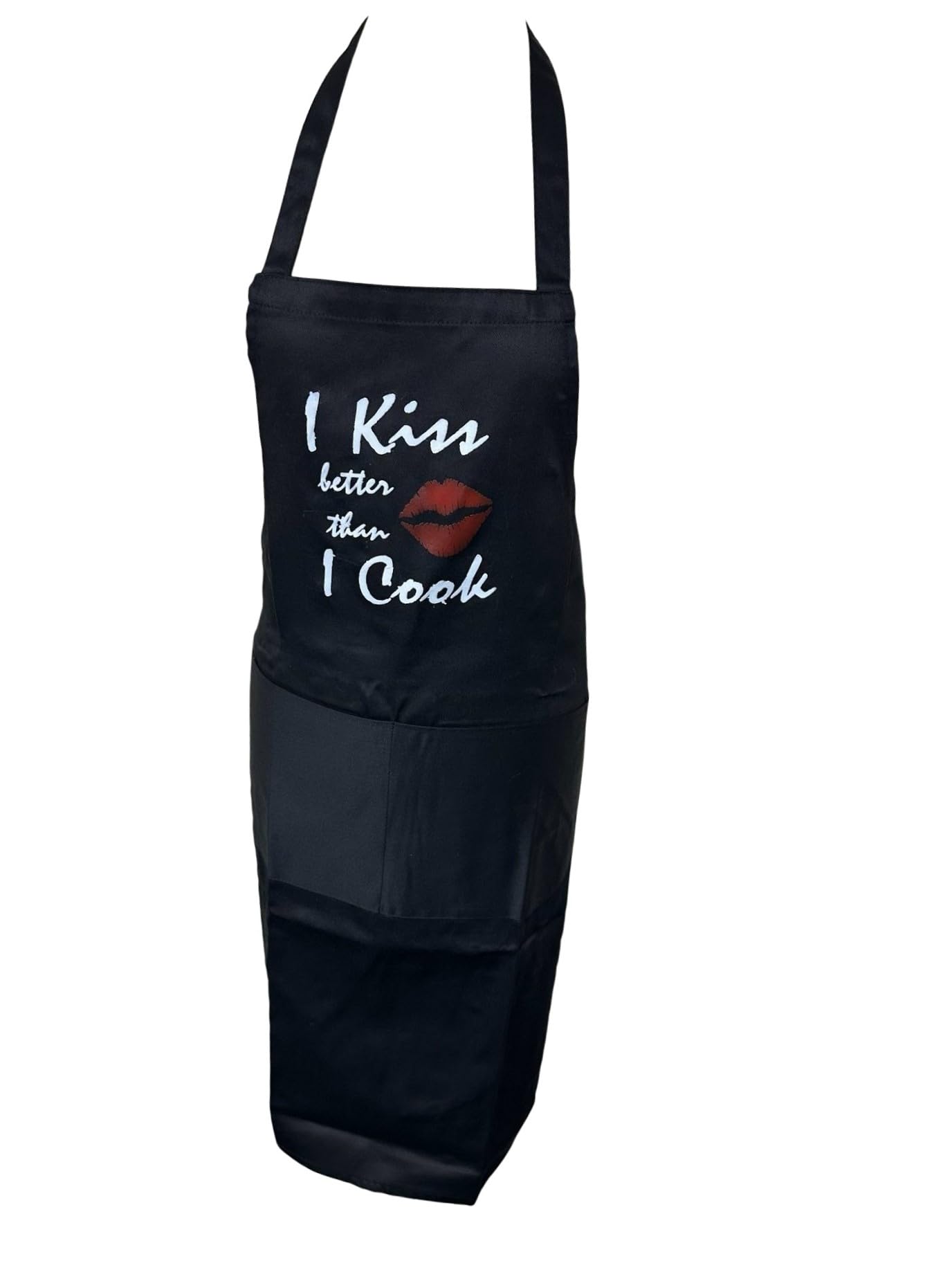 Classic Home Store Black Novelty Apron I Kiss Better Than I Cook Kitchen Chef Bbq Pinny Adult Bib