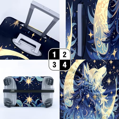 Enhanced Suitcase Protection Robust Luggage Cover with Velcro Straps Handle Slots Customizable Prints Water-Repellent Ideal for Air Travel and Road Trips Bohemian Dogs4