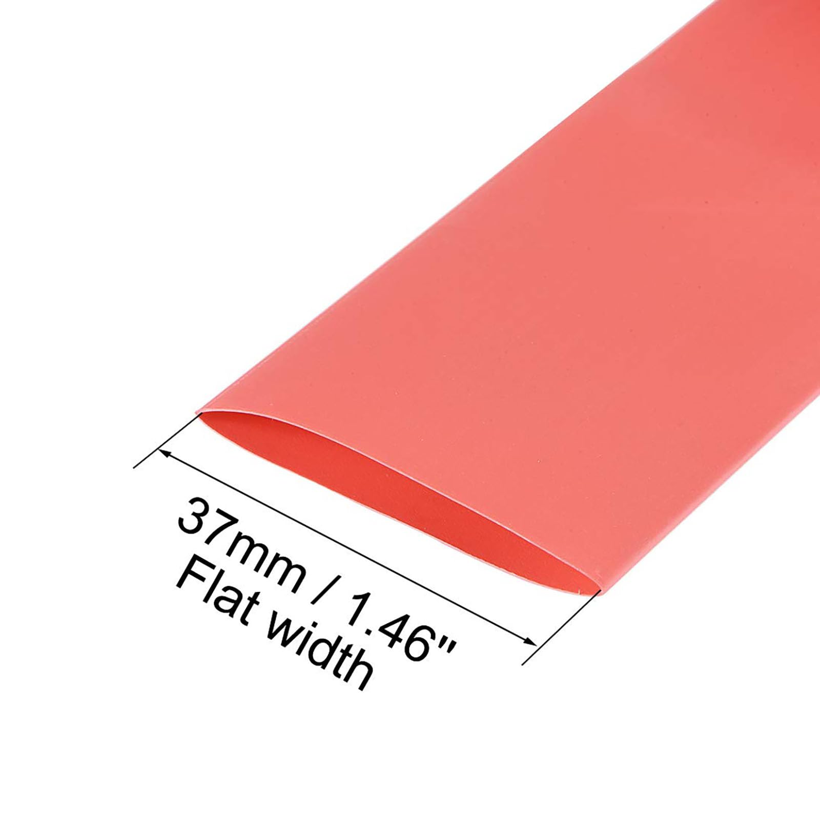 Gaine thermorétractable de 80 mm de long, 1 m de long, rapport 2:1 pour isolation électrique, réparations, câbles enroulés, connecteurs de fils, rouge, 22 mm x 1 m