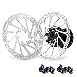Rotores de freno de disco de bicicleta de 160 mm, rotores de bicicleta de acero inoxidable con 12 tornillos para la mayoría de bicicletas de carretera, bicicletas de montaña, BMX y MTB, 2 unidades