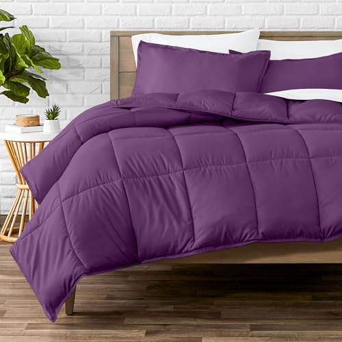 Image of Bare Home Comforter Set - Queen Size - Ultra-Soft - Goose Down Alternative - Premium 1800 Series - All Season Warmth (Queen, Plum)