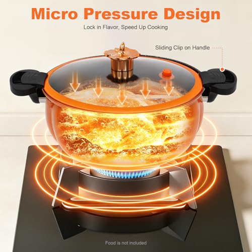 Olla a presión de hierro refinado 8 Litros naranja miniatura 2