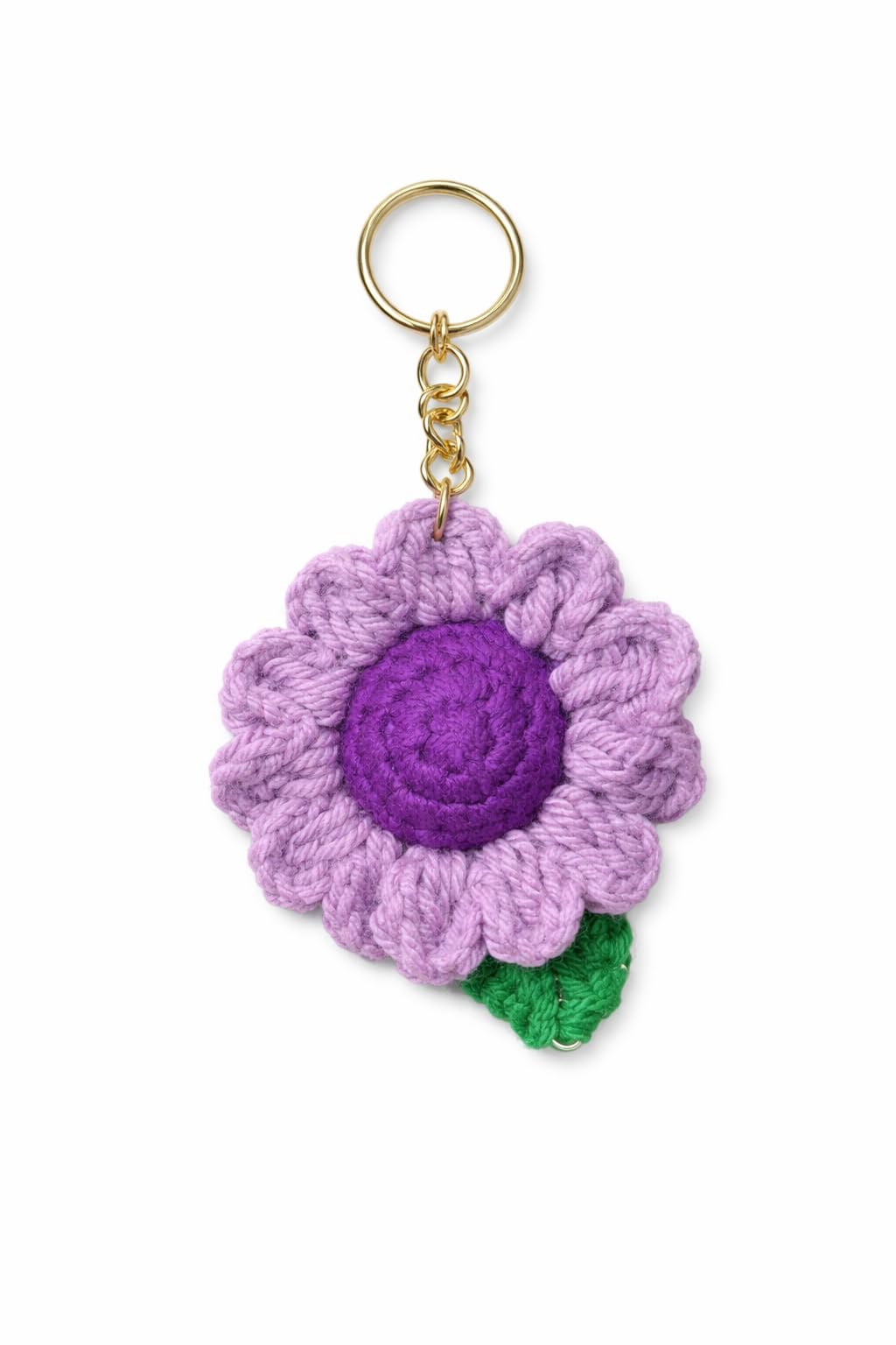 Handmade Crochet Purple Flower Keychain for Women & Girls | Cute Daisy Key Ring Charm for Car Keys, Backpack, Purse & Bags | Knitted Amigurumi Gift for Birthday & Return Gifts-image-11