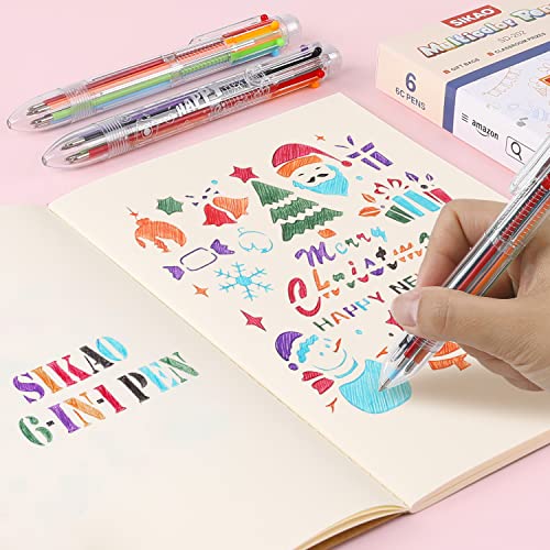 Sikao 6-In-1 Multicolor Pens, 24 Pack Multi Color Pens All In One, Multicolored Pens, Rainbow Pens, Bulk Party Favors, Classroom Prizes, Goodie Bag Stuffers For Kids Grils, Valentines Day Cool Gifts #TOP3