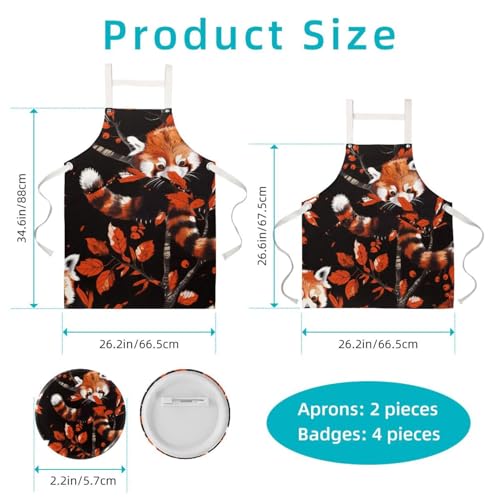 Tablier de cuisine multicolore One size imprimé panda rouge et baies