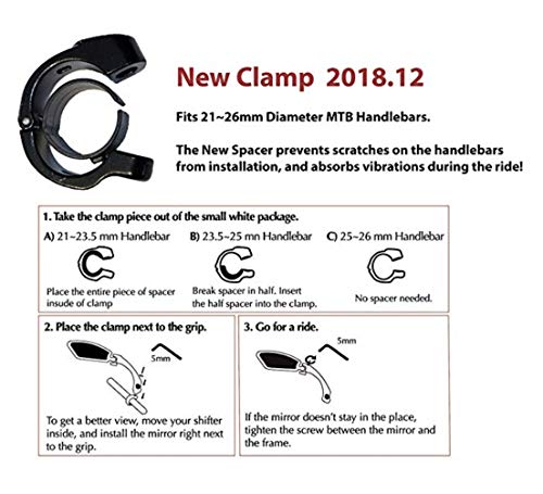 Hafny New Handlebar Bike Mirror, Hd,Blast-Resistant, Glass Lens, Hf-Mr088Ls (Left) (Hf-M903Ls-Fr01 (Handlebar Fitting Left Side, Silver Glass)) #TOP7