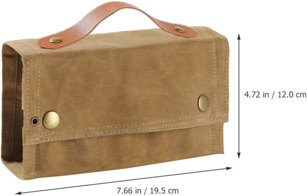 Portable Camping Spice Storage Set with 13pcs Multi-functional Seasoning Containers Including Stainless Steel Grinder, Glass Bottles, and Khaki Canvas Carry Bag for Outdoor