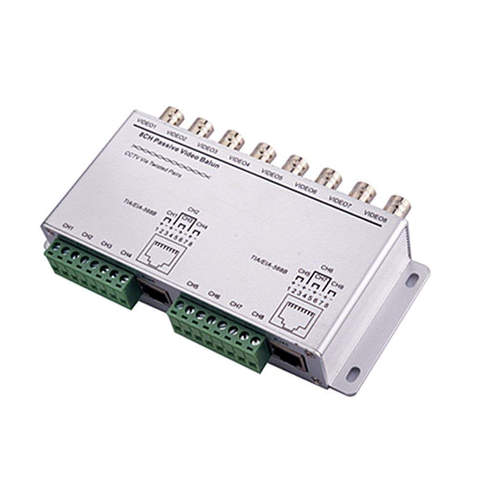 8 Channel Aluminium Alloy Shell Passive HD-CVI/TVI/AHD CCTV Camera Transceiver, BNC RJ45 UTP Video Balun, 720P/1080P (8 Channel, Black/Silver)-image-29