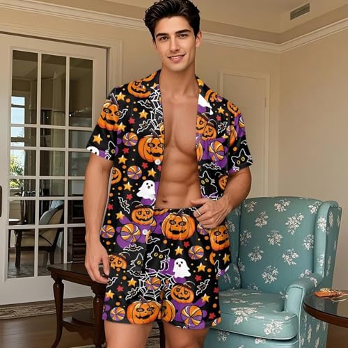 AFPANQZ Mens Sleepwear Set - Moisture-Wicking Pajamas for Night Sweats, Casual Loungewear with Pockets4