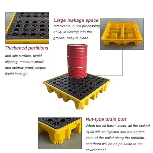 ENPAC 95-Gallon Poly SpillPack Drum with Slip-Top Lid, Black, Recycled Polyethylene, 55-Gallon Capacity