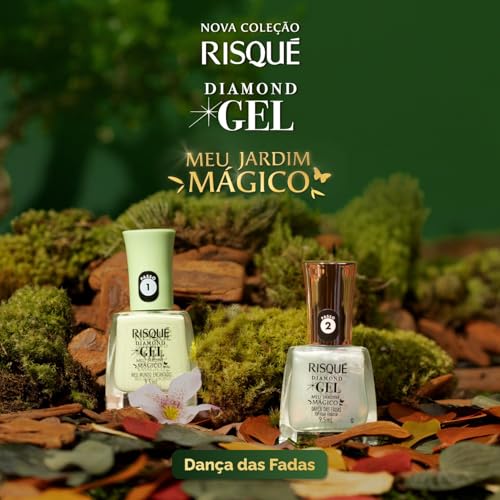 Top Coat Fixador Risqué Diamond Gel Meu Jardim Mágico Dança das Fadas 9,5ml