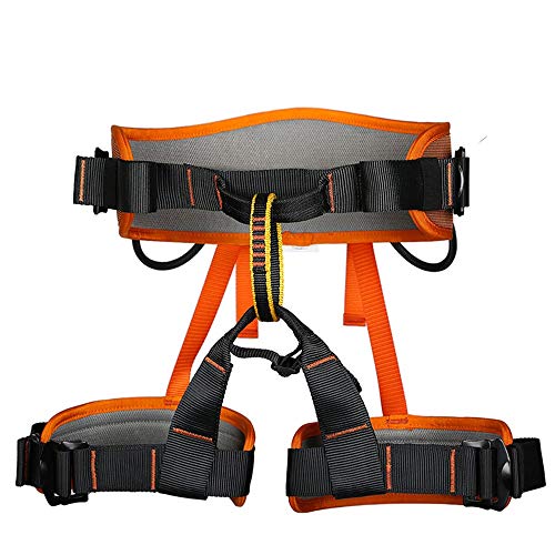 JTSYUXN Mehrzweck Klettergurte Befestigender Klettergut zum Bergsteigen,Feuerrettung, for Frauen,Männer und Kinder halber Körperklettergurt (Color : Orange) Cover