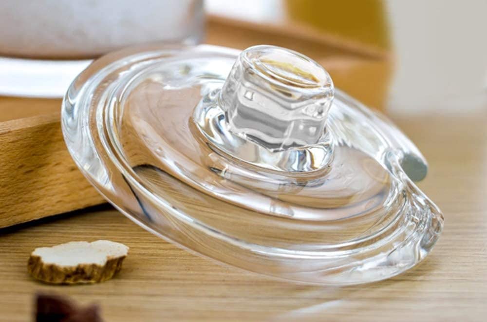 Zuckerdose aus Glas, Gewürzdose, Gewürztöpfe mit Deckel, Löffel