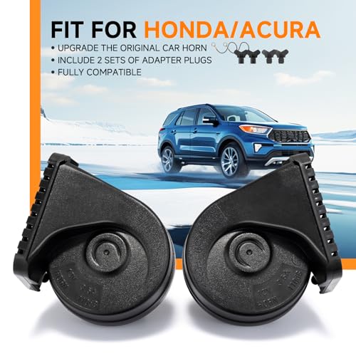 Image of Car Horn for Honda Civic CRV Odyssey Accord Pilot Passport Fit Insight Ridgeline, Acura MDX RDX Integra Auto Horn for Honda Loud Dual-Tone