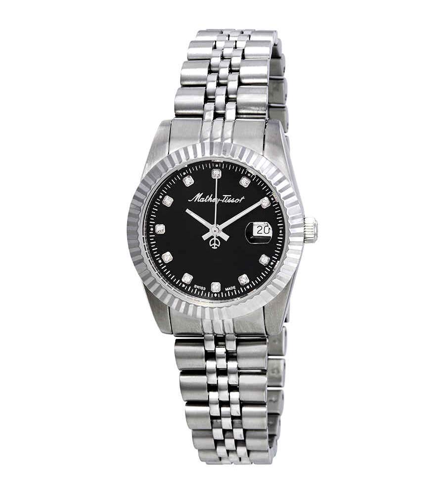 Mathey-Tissot Rolly III Crystal Black Dial Ladies Watch D810AN