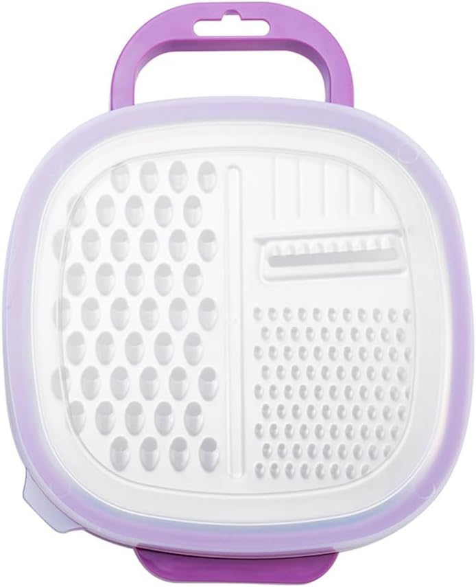 Amosfun Rallador de queso portátil con cubierta de protección y gancho, herramienta trituradora de verduras multifuncional, suministro de cocina