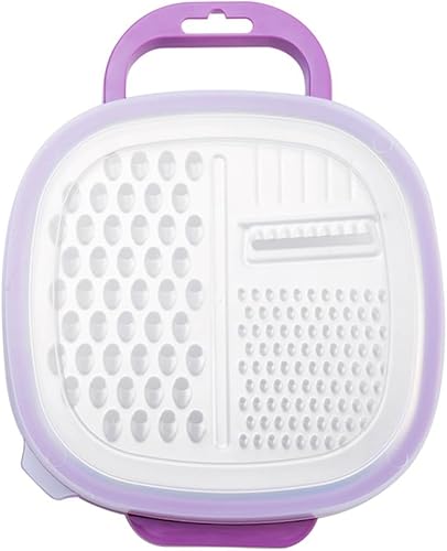 Amosfun Rallador de queso portátil con cubierta de protección y gancho, herramienta trituradora de verduras multifuncional, suministro de cocina