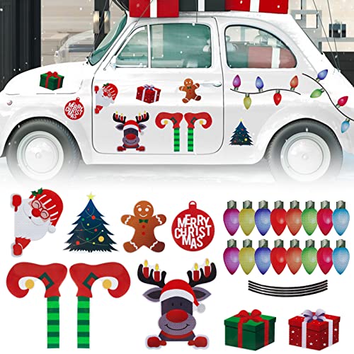 Weihnachtsdeko Auto 30 BETESSIN 28Pcs Auto Aufkleber Weihnachten Deko Magnet Kühlschrank...