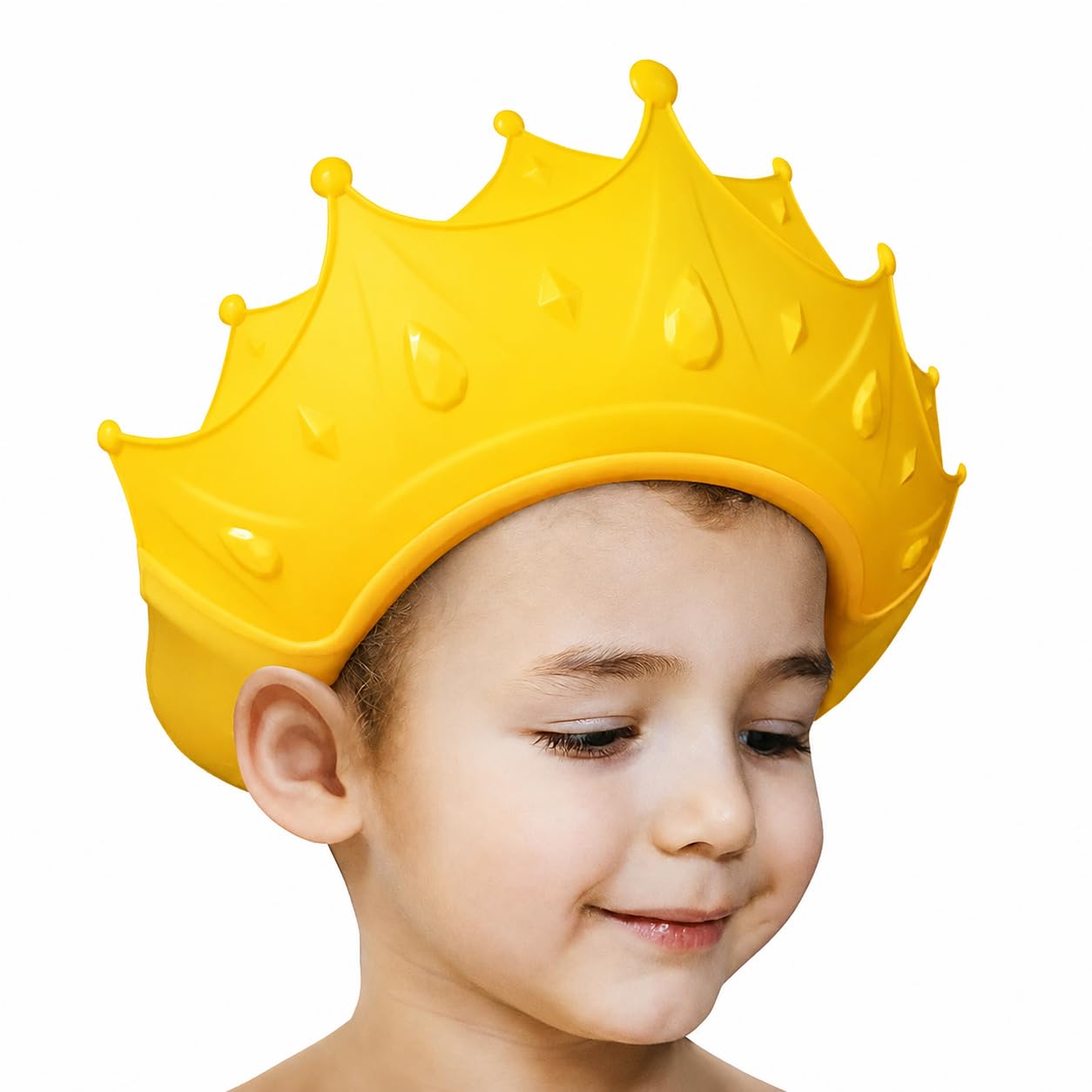 Baby Bath Shower Cap Silicone Crown Style, Adjustable Shampoo Shield for Toddlers & Kids, Eye & Ear Protection Bathing Cap, Soft Waterproof Hair Washing Visor, Multicolour-image-31