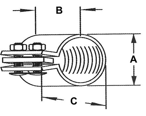 Morris 14455 Malleable Rigid Split Coupling, 3-1/2" Thread Size