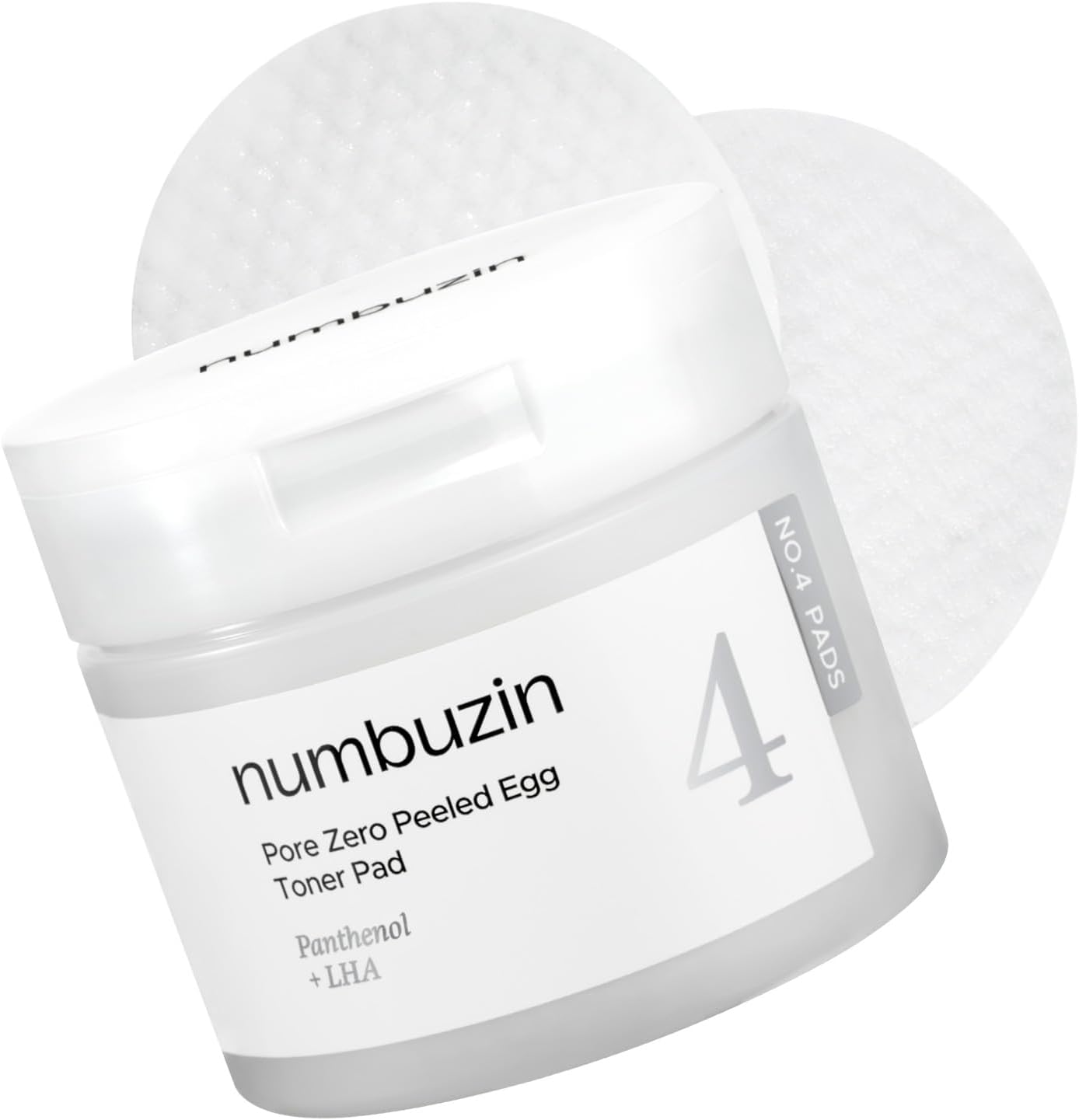 No.4 Toner Pads | Pore Zero Peeled Egg Toner Pad | Gentle Exfoliator, PHA, LHA, Makeup Skin Prep, Panthenol | Korean Skin Care for Face | 70 Pads/190ml