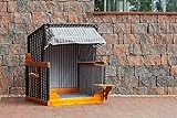 bene living Hundestrandkorb - gestreift/anthrazit - PE schwarz - inkl. Schutzhülle