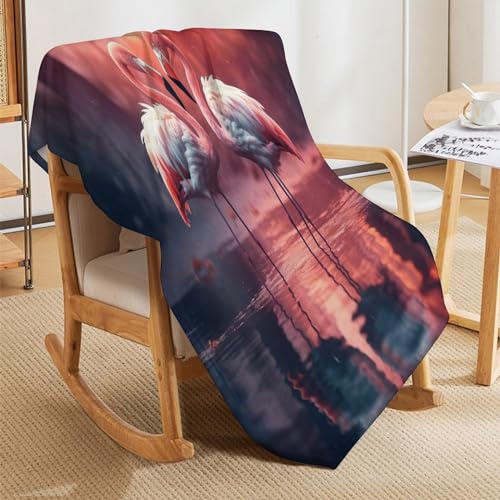 Manta de flamenco grande de 150x200 cm ideal como manta de franela suave para sofá de salón 8