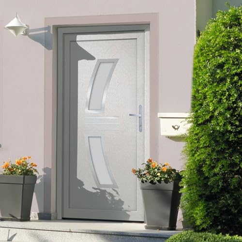 Gecheer Puerta de entrada blanca 98 x 200 cm de PVC-PLT2790