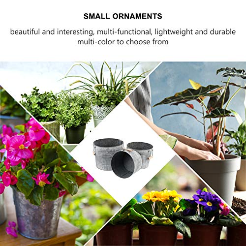 Hemoton 3Pcs Galvanized Metal Bucket Planter Farmhouse Metal Flower Pots Rustic Metal Flower Vase Tin Bucket Vintage Plant Holder With Handle Retro Window Wedding Spring Home Decoration #TOP2